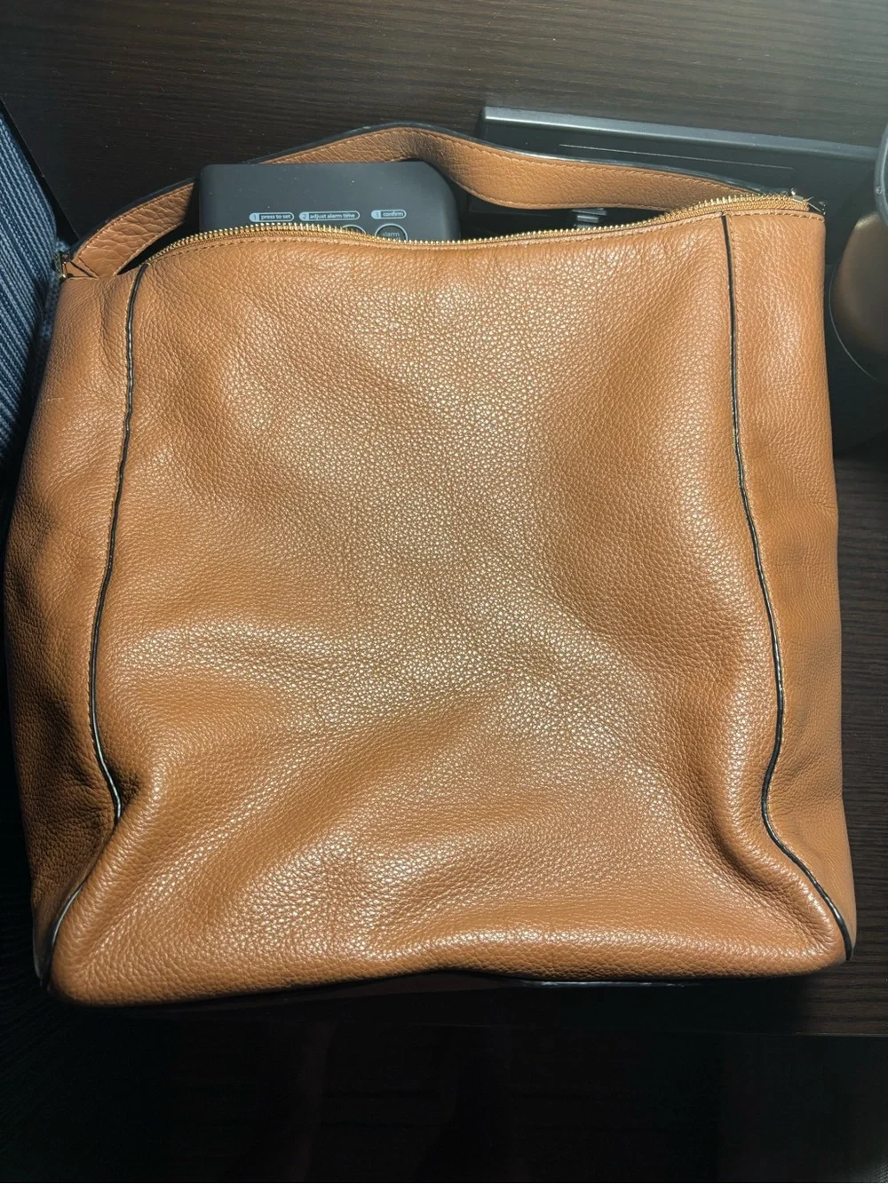 Michael Kors Large Leather Sloan Handbag Purse brown/Black
